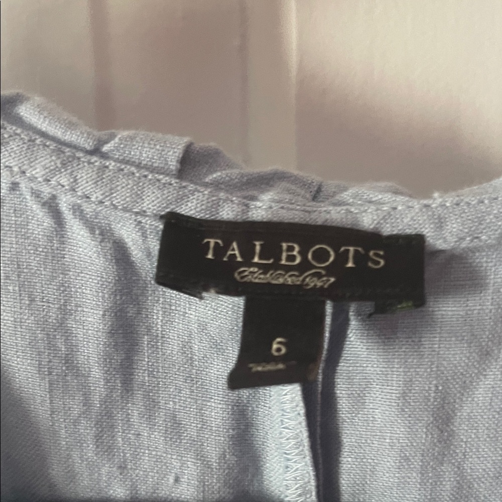 Talbots Light Blue Ruffle Mini Dress - Picture 2 of 4